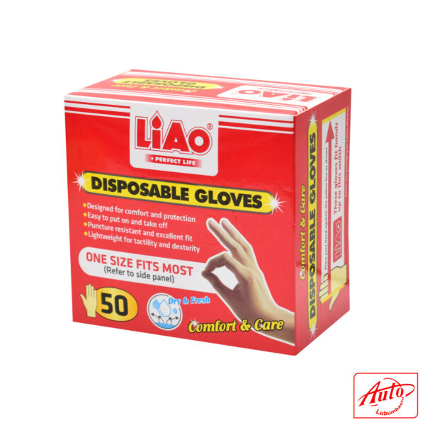 LiAo Disposable Gloves – Size L, White, Pack of 24 – Image 3