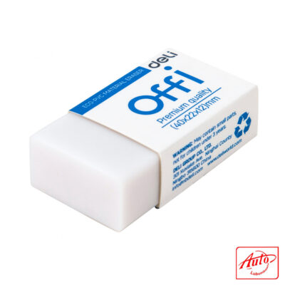 Deli 03010 Eraser OFFI – Retractable, Rectangular, 40 × 22 × 12 mm, Non-Toxic
