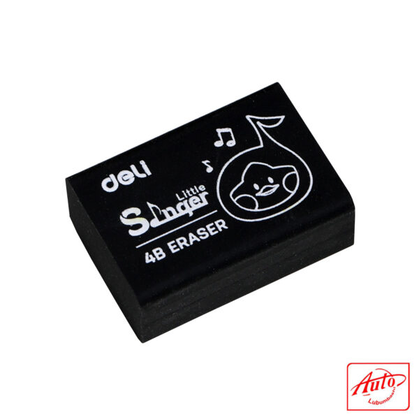 Deli EH316 School Eraser – Black, 32 × 22 × 12.5 mm, Soft PVC, Clean Erasing – Image 2