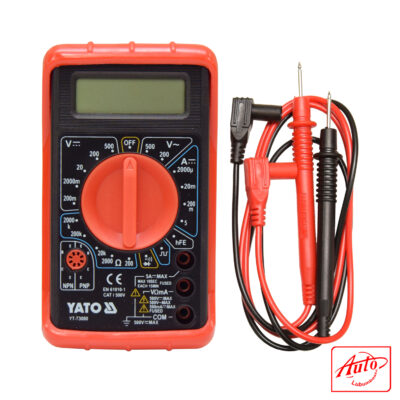 Yato YT-73080 Digital Multimeter – Basic Model, LCD Display, Red, CE Certified