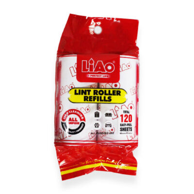 LiAo Lint Roller Refills – 2-Pack, 3.9″, 120 Sheets Total (60 Sheets × 2)