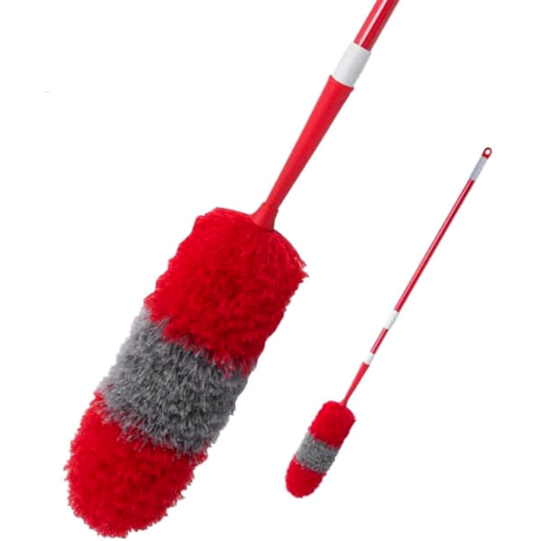 LiAo Telescopic Microfiber Cleaning Duster – Red, Model E130019, Extendable Handle – Image 2