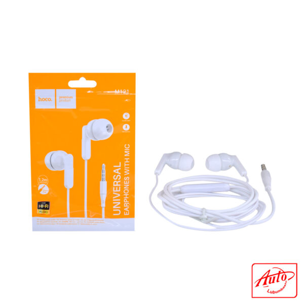 Hoco M121 Bright Wired Earphones with Microphone – 3.5mm AUX Jack, 1.2m Cable – Image 2