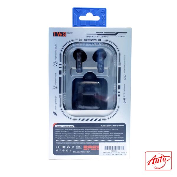 YOOKIE YKS30 – TWS Wireless Earbuds with BT5.3 and Cyberpunk Design - Image 2
