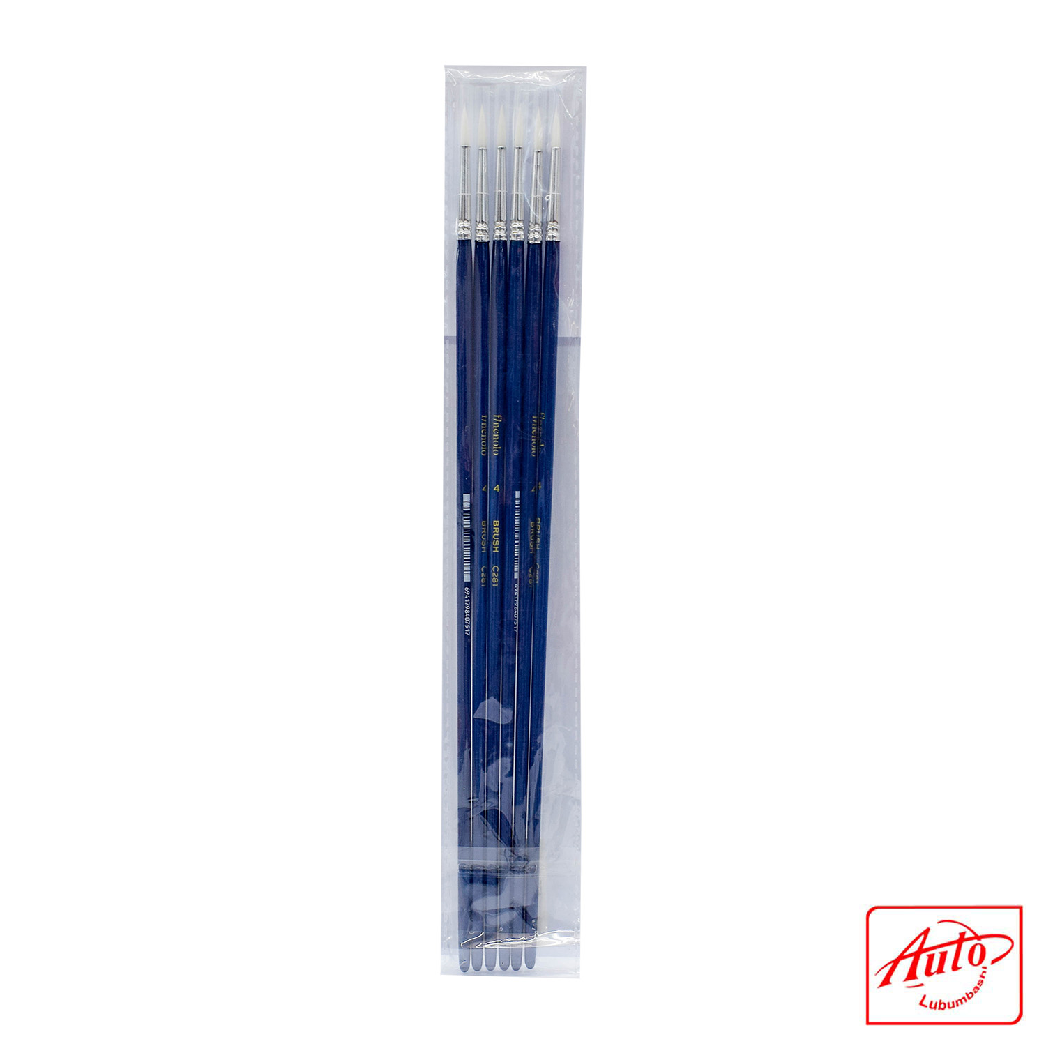 Deli Round Paint Brush Set – Hard Nylon Bristles, Size No.4, 6 pcs in OPP Bag - Image 3