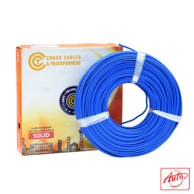 Congo Cables & Transformers – 2.5mm² Solid Copper PVC Unsheathed Wire, Blue, 600/1000V, 100m Roll