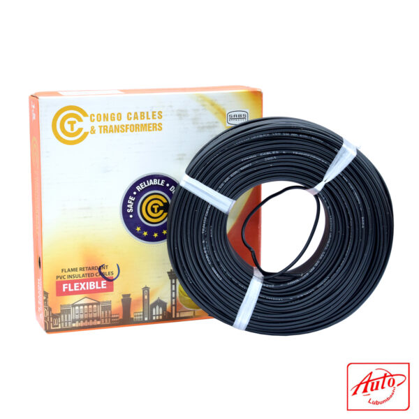 Congo Cables & Transformers – 1.5mm² Flexible Copper PVC Unsheathed Wire, Black, 600/1000V, 100m Roll – Image 2