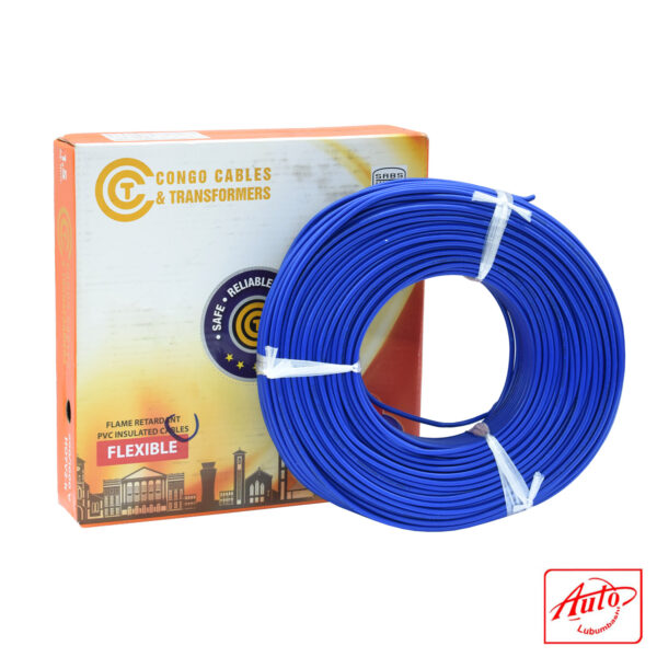 Congo Cables & Transformers – 1.5mm² Flexible Copper PVC Unsheathed Wire, Blue, 600/1000V, 100m Roll - Image 2