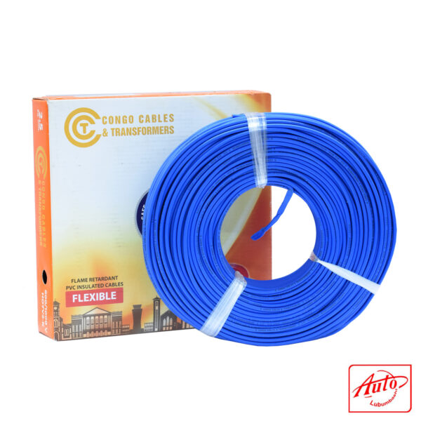 Congo Cables & Transformers – 2.5mm² Flexible Copper PVC Unsheathed Wire, Blue, 600/1000V, 100m Roll - Image 2