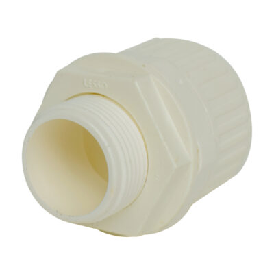 Male Adapter for Corrugated PVC Pipe – Ø25 mm – Set of 5 Pieces