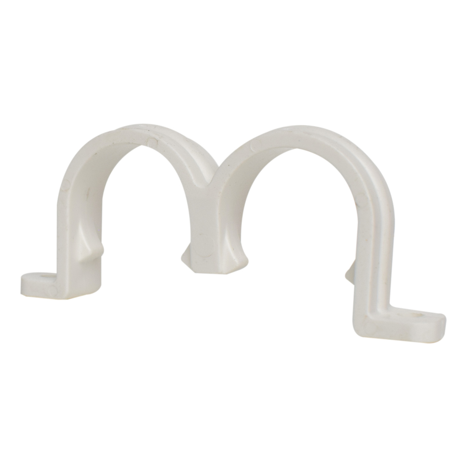 Double U-Shaped Clamp for White PVC Conduit Φ20 – Pack of 5 Pieces - Image 2