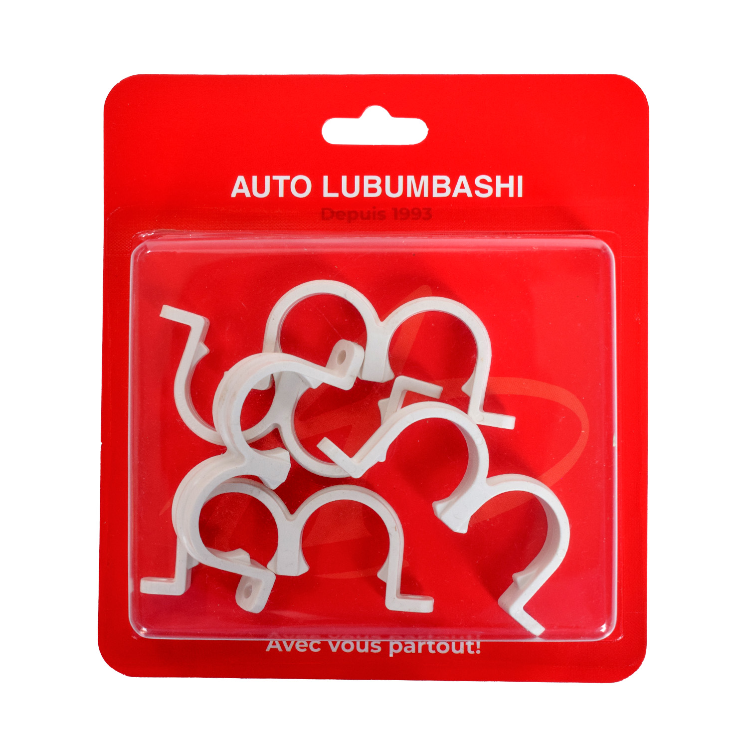 Double U-Shaped Clamp for White PVC Conduit Φ25 – Pack of 5 Pieces - Image 3