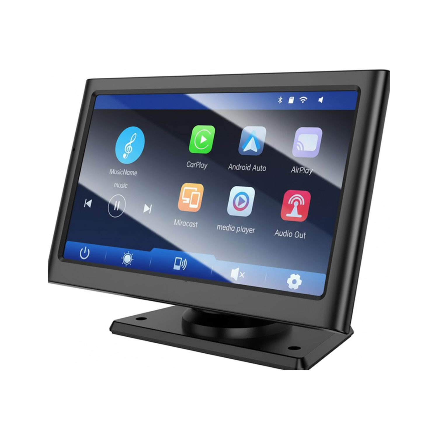 HOCO HU2 Imogen Wireless Portable Car Screen – 7-Inch Display, GPS, CarPlay, Multimedia Support – Image 2