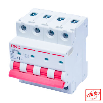 YCB9-80M Miniature Circuit Breaker – 4P – C Curve – 50A – 6kA – 400V – 50Hz – CNC Electric