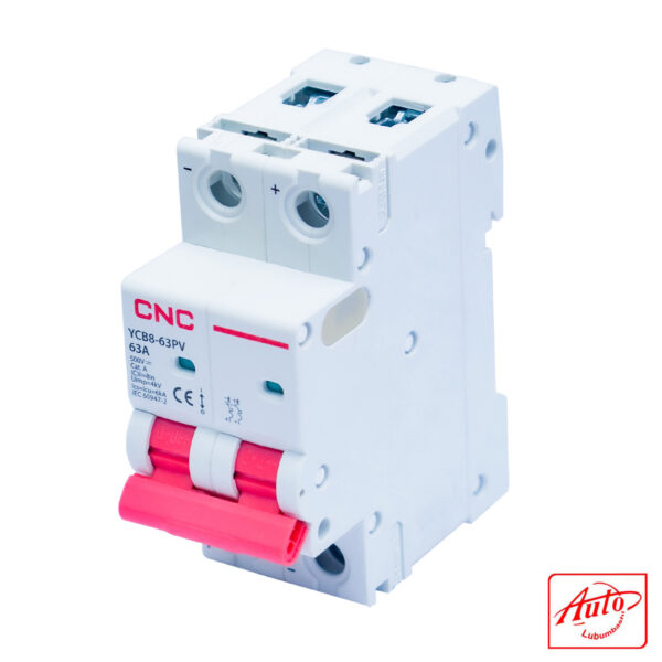 CNC YCB8-63PV 2P C63 DC500 Miniature Circuit Breaker – Heteropolarity, 6kA – Image 2
