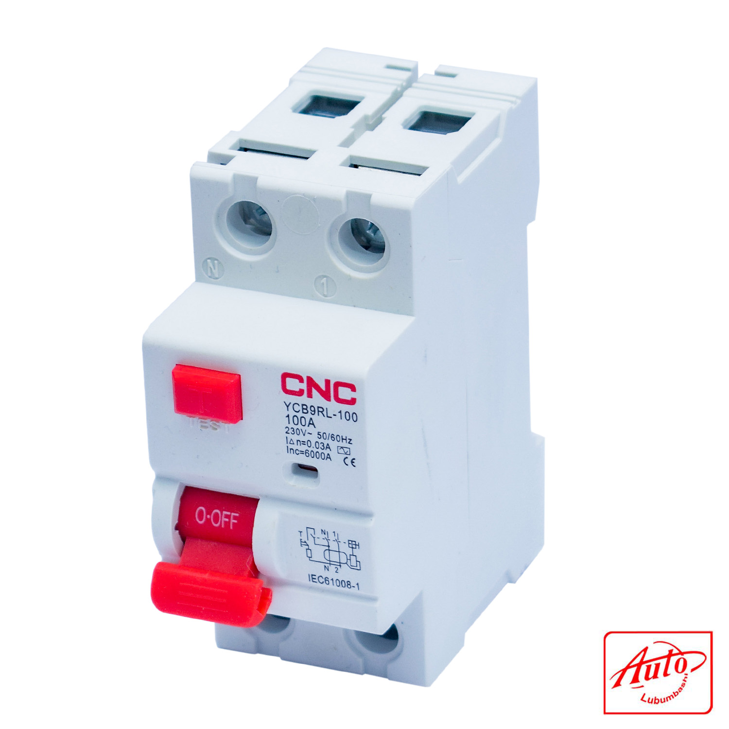 Miniature Circuit Breaker YCB9RL-100 RCCB – 1P+N – 100A – 30mA – 6000A – 230V – 50Hz – CNC Electric - Image 2