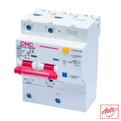 Residual Current Circuit Breaker RCCB – 2P – 80A – 6000A – 30mA – 230V – 50Hz – CNC Electric