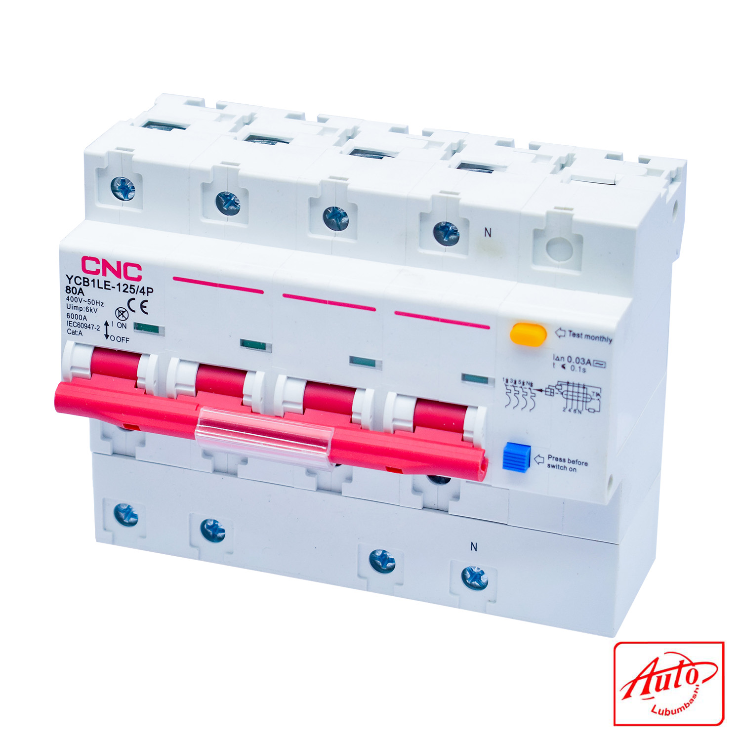 Residual Current Circuit Breaker RCCB – 4P – 80A – 6000A – 30mA – 230V – 50Hz – CNC Electric – Image 2