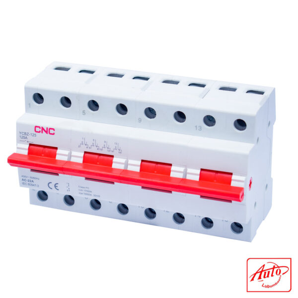CNC YCBZ-125 4P 125A Changeover Switch – Manual Transfer, 230/400V~, DIN Rail Mounted – Image 2
