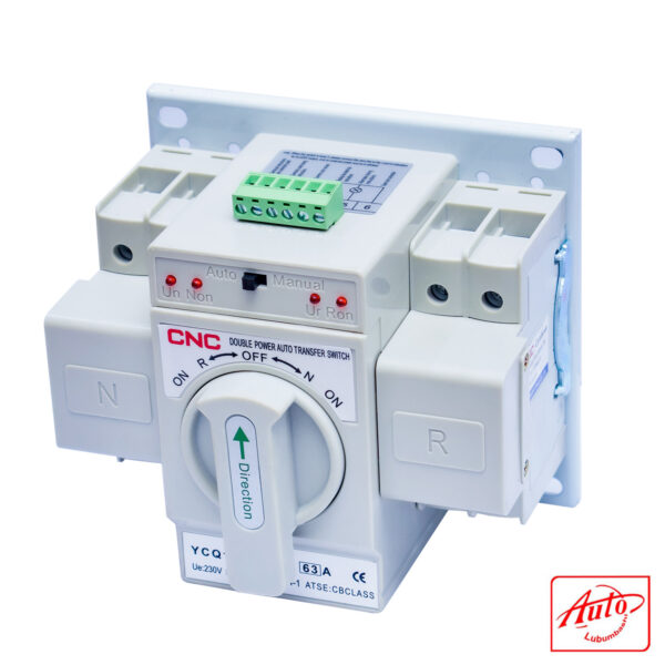 CNC YCQ1B-63/2P 63A Dual Power Automatic Transfer Switch – Manual/Automatic, 2P, AC230V – Image 2