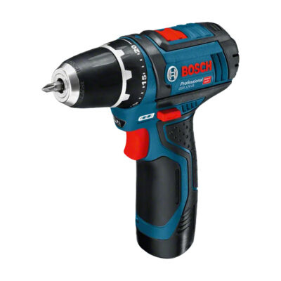 CORDLESS DRILL DRIVER BOSCH 12V – 1.5Ah – 2 BATTERIES + CHARGER – Model GSR 12V-15