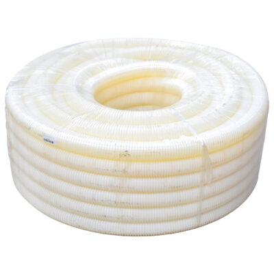PVC Corrugated Pipe – 40mm – White – Flexible Electrical Conduit