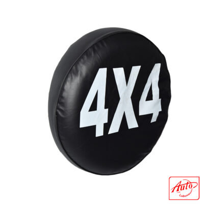 Spare Tire Cover – Black Vinyl with White “4X4” Print, Weatherproof
