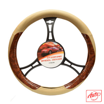 Auto Practic CV305M Steering Wheel Cover – PU Leather, Medium Size (14.5–15.5 inch)