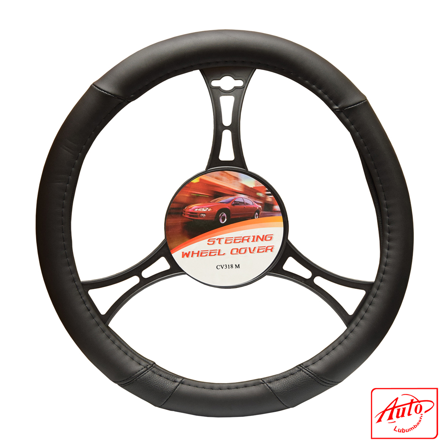 CV318M Steering Wheel Cover – Black Universal Fit - Image 2