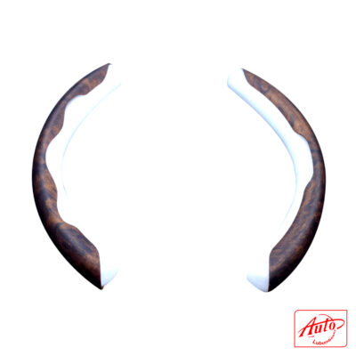 Universal Steering Wheel Cover Segments – Dark Wood Grain Glossy Design (Set of 2)