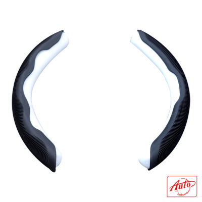 Universal Steering Wheel Cover Segments – Black Ribbed Grip (Set of 2)