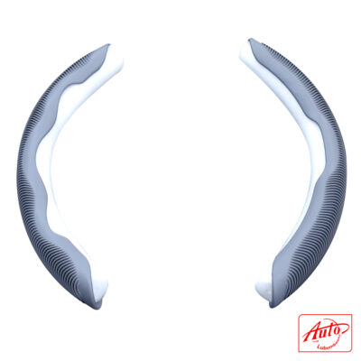 Universal Steering Wheel Cover Segments – Grey Ribbed Grip (Set of 2)