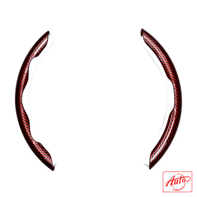 Universal Steering Wheel Cover Segments – Red Carbon Fiber Pattern (Set of 2)