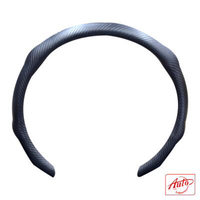 Sport Carbon Fiber Steering Wheel Cover – Half-Wrap Segmented Design (Grey, Universal 15 Inch)