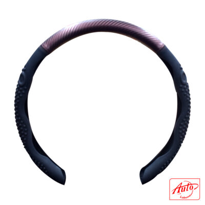 Ergonomic Massage Steering Wheel Trim Cover – PU Leather & Carbon Fiber (Red-Black, Universal 14.5–15 Inch)