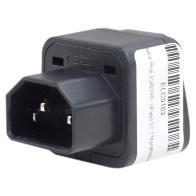 C14 to Universal Female Power Adapter – AC Plug Connector – Black