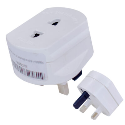 Shaving Adaptor Plug – 2-Pin to 3-Pin Fused – Compatible with Shavers & Toothbrushes