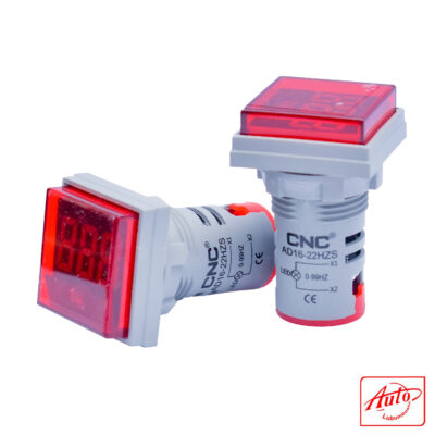 AD16-22HzS R Square Digital Frequency Meter – 0–90Hz – Red LED – 22mm Panel Mount