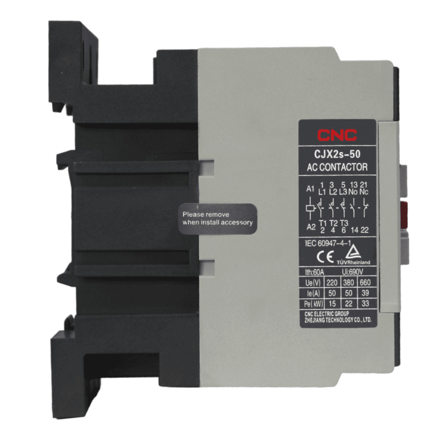 CJX2s-18 AC Contactor – 18A – 380V – 3P – 1NO+1NC – 50/60Hz – CNC Electric - Image 5