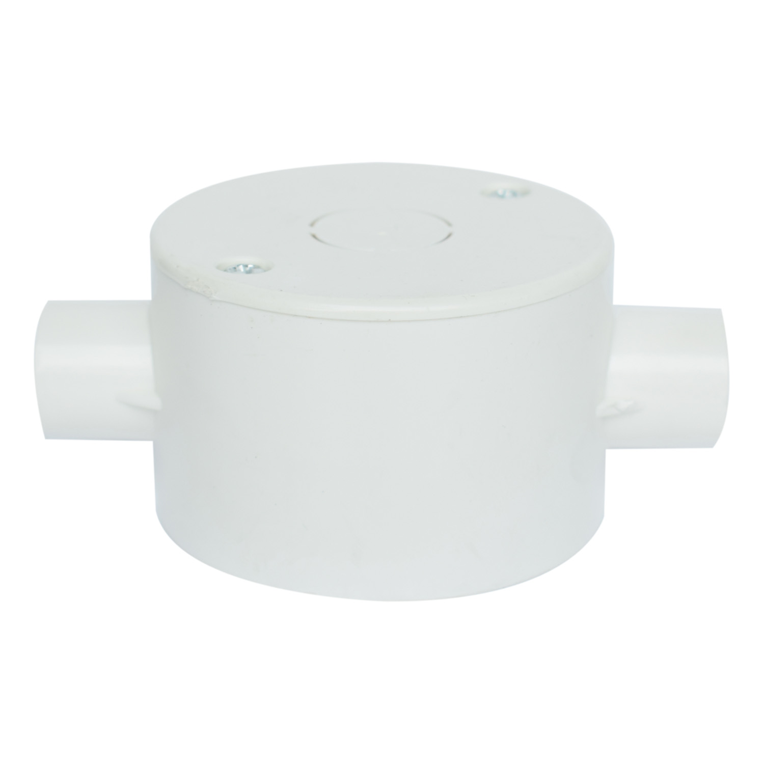 Round Junction Box with Cover – 2-Way – 65×40mm – Ø16mm Conduit Entry - Image 3