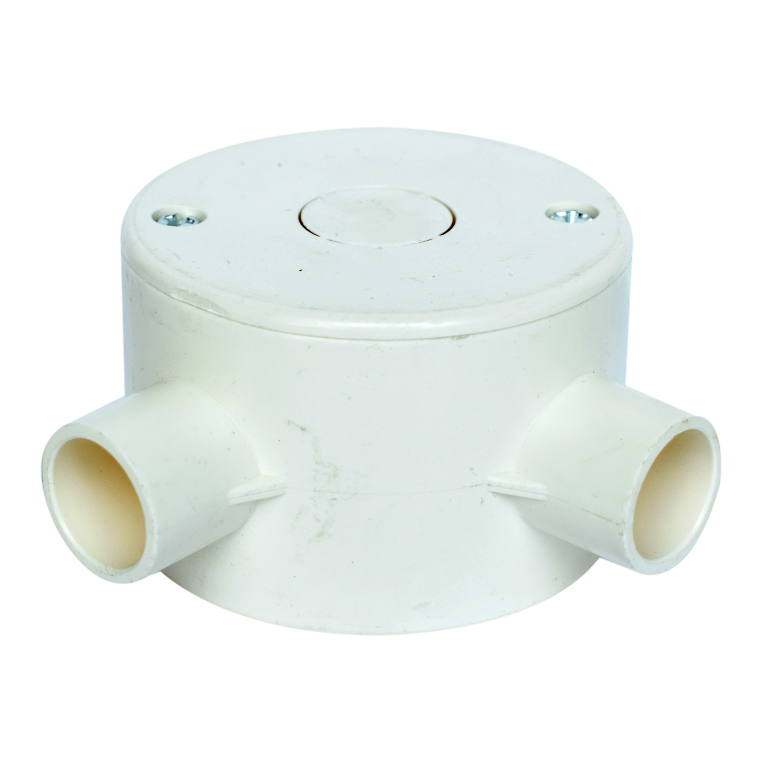 Curved Round Junction Box with Cover – 2-Way – 65×40mm – Ø20mm Conduit Entry – Image 2