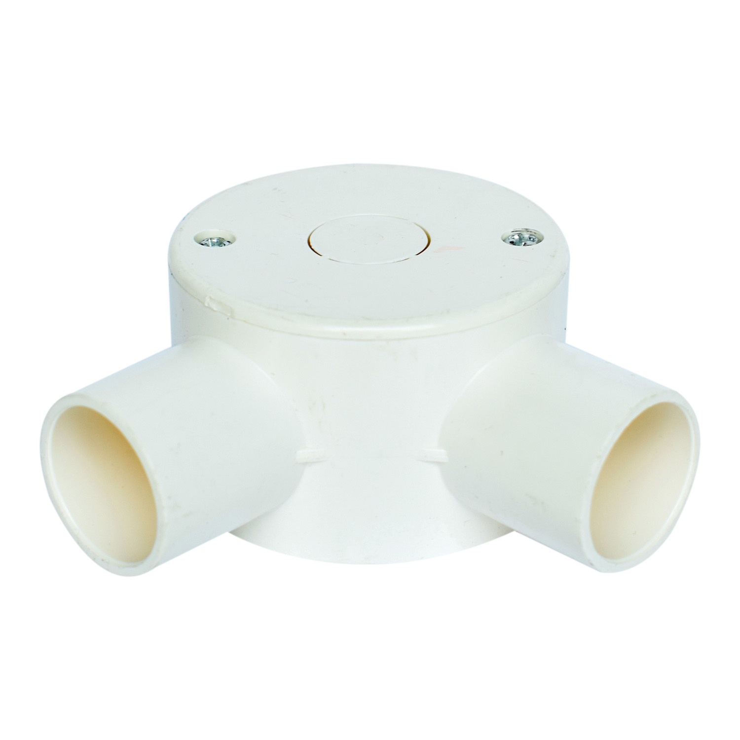 Curved Round Junction Box with Cover – 2-Way – 65×40mm – Ø25mm Conduit Entry – Image 2