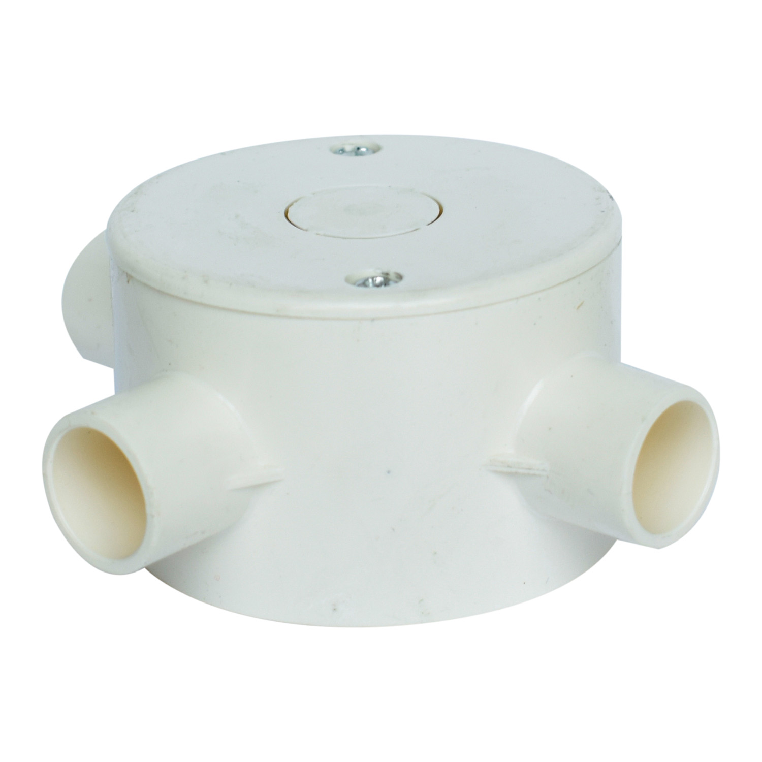 Round Junction Box with Cover – 3-Way – 65×40mm – Ø16mm Conduit Entry - Image 3