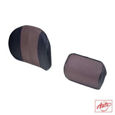 Car Neck & Lumbar Support Pillow Set – Memory Foam, Breathable Mesh, Black - Coffe