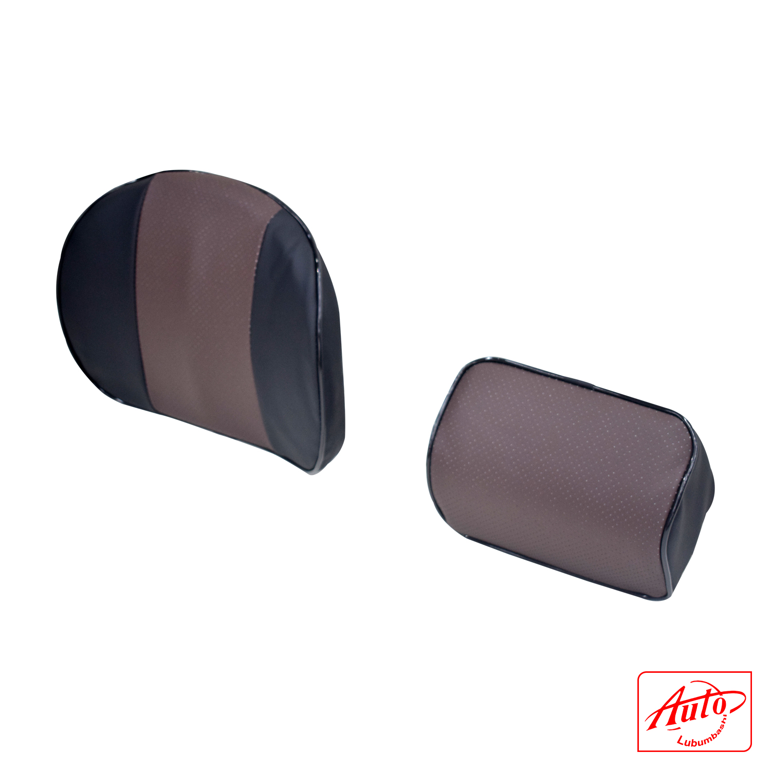 Car Neck & Lumbar Support Pillow Set – Memory Foam, Breathable Mesh, Black - Coffe - Image 2