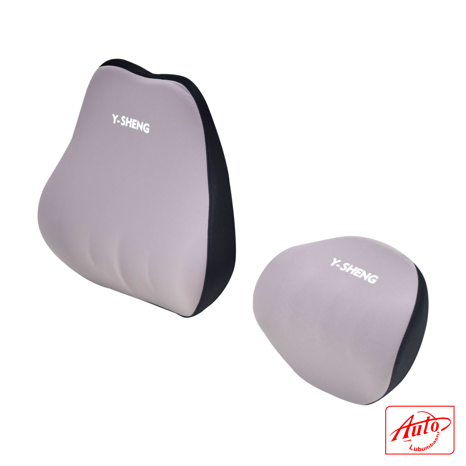 Duramax High-Density Memory Foam Car Spine Backrest & Neck Cushion Set – Gray - Image 2