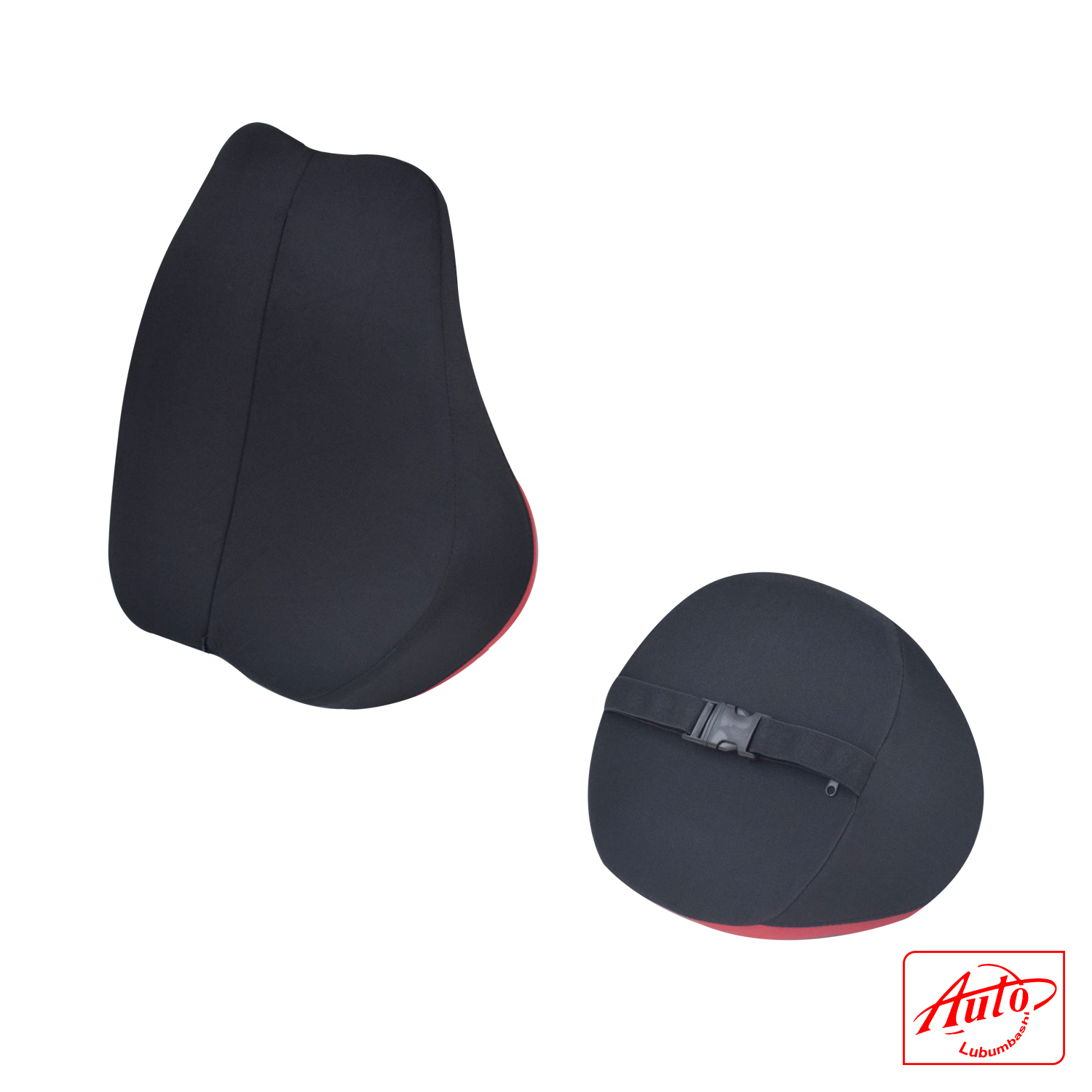 Duramax High-Density Memory Foam Car Spine Backrest & Neck Cushion Set – Red - Image 3