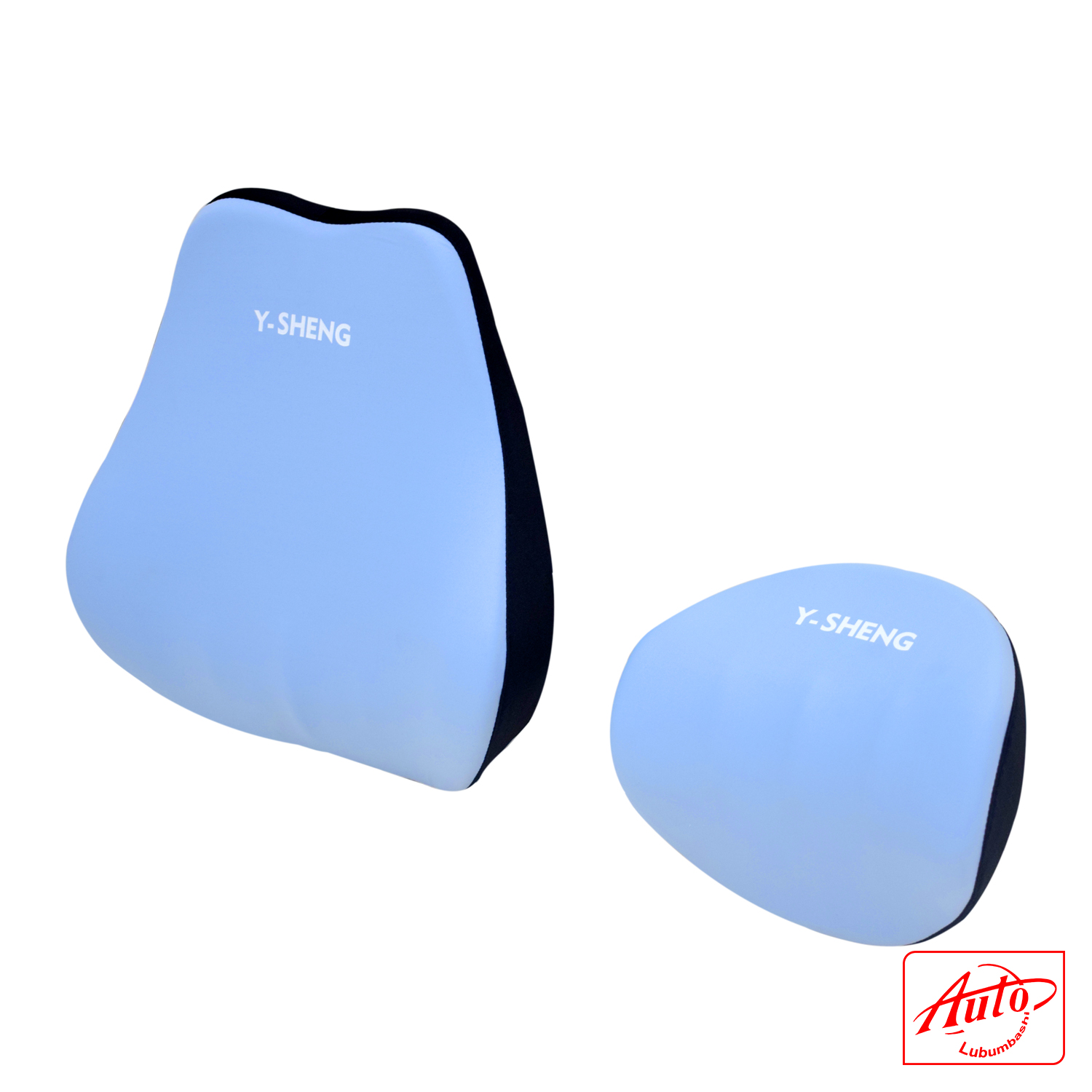 Duramax High-Density Memory Foam Car Spine Backrest & Neck Cushion Set – Blue - Image 2