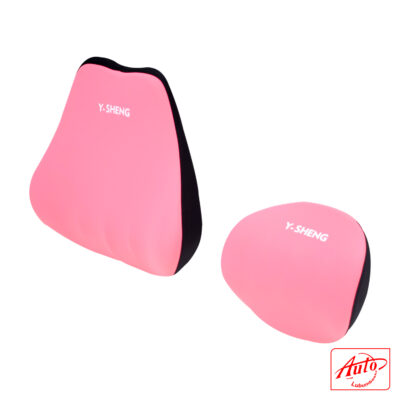 Duramax High-Density Memory Foam Car Spine Backrest & Neck Cushion Set – Pink