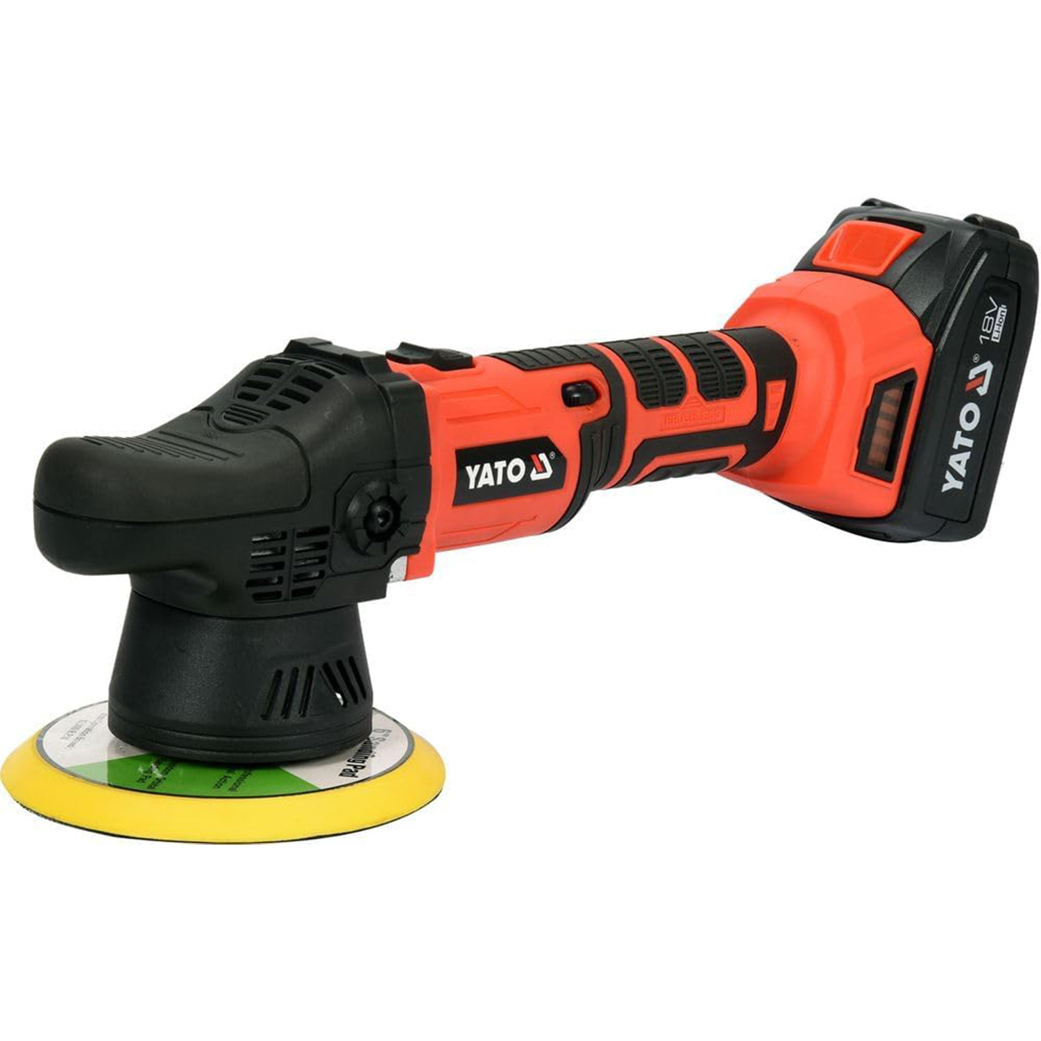 YATO Cordless Brushless Polisher 18V – DUAL – Battery + Charger – Ref. YT-82920 - Image 2